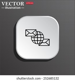 Internet e-mai, envelope lette, Globe,  vector illustration, EPS 10