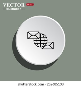 Internet e-mai, envelope lette, Globe,  vector illustration, EPS 10