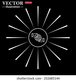 Internet e-mai, envelope lette, Globe,  vector illustration, EPS 10