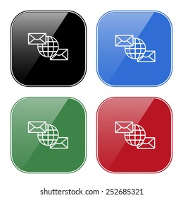 Internet e-mai, envelope lette, Globe,  vector illustration, EPS 10