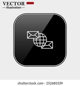 Internet e-mai, envelope lette, Globe,  vector illustration, EPS 10