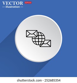 Internet e-mai, envelope lette, Globe,  vector illustration, EPS 10