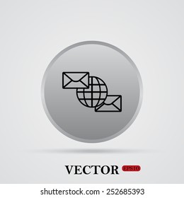 Internet e-mai, envelope lette, Globe,  vector illustration, EPS 10