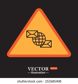 Internet e-mai, envelope lette, Globe,  vector illustration, EPS 10