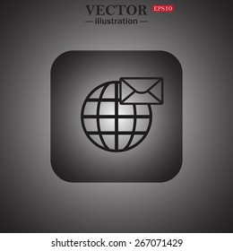 Internet e-mai, envelope lette, Globe, web icon. vector design