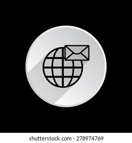 Internet e-mai, envelope lette, Globe. icon. vector design