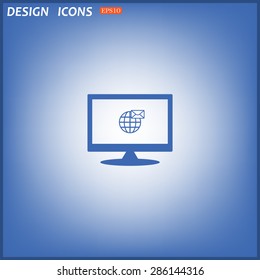 Internet e-mai, envelope lette, Globe. icon. vector design