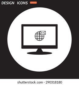 Internet e-mai, envelope lette, Globe. icon. vector design