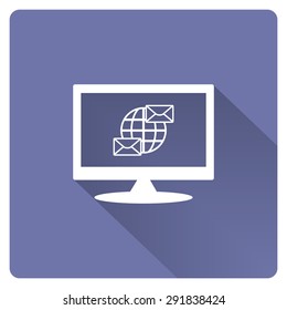 Internet e-mai, envelope lette, Globe. icon. vector design