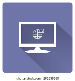 Internet e-mai, envelope lette, Globe. icon. vector design