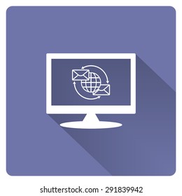Internet e-mai, envelope lette, Globe. icon. vector design