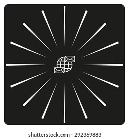 Internet e-mai, envelope lette, Globe. icon. vector design