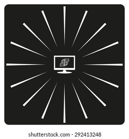 Internet e-mai, envelope lette, Globe. icon. vector design
