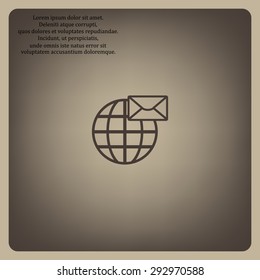 Internet e-mai, envelope lette, Globe. icon. vector design