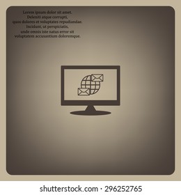 Internet e-mai, envelope lette, Globe. icon. vector design