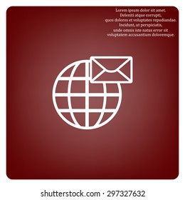 Internet e-mai, envelope lette, Globe. icon. vector design