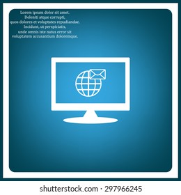 Internet e-mai, envelope lette, Globe. icon. vector design