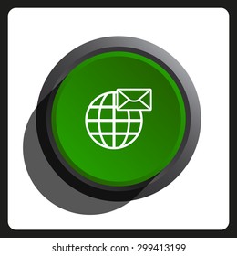 Internet e-mai, envelope lette, Globe. icon. vector design