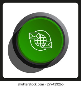 Internet e-mai, envelope lette, Globe. icon. vector design