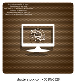 Internet e-mai, envelope lette, Globe. icon. vector design