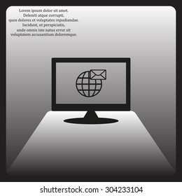 Internet e-mai, envelope lette, Globe. icon. vector design