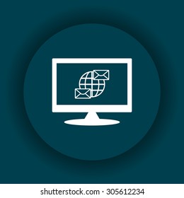 Internet e-mai, envelope lette, Globe. icon. vector design