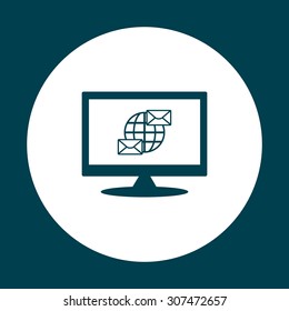 Internet e-mai, envelope lette, Globe. icon. vector design