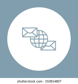 Internet e-mai, envelope lette, Globe. icon. vector design