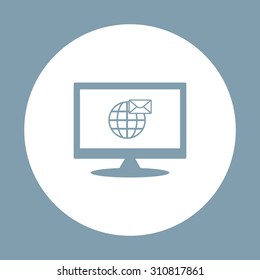 Internet e-mai, envelope lette, Globe. icon. vector design