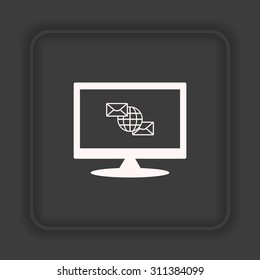 Internet e-mai, envelope lette, Globe. icon. vector design