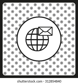 Internet e-mai, envelope lette, Globe. icon. vector design