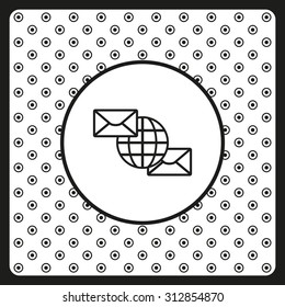 Internet e-mai, envelope lette, Globe. icon. vector design