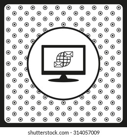 Internet e-mai, envelope lette, Globe. icon. vector design