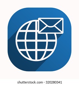 Internet e-mai, envelope lette, Globe. icon. vector design