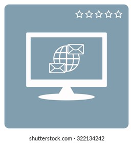 Internet e-mai, envelope lette, Globe. icon. vector design