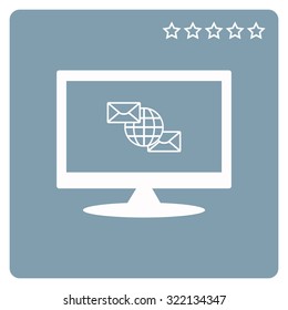 Internet e-mai, envelope lette, Globe. icon. vector design