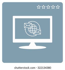 Internet e-mai, envelope lette, Globe. icon. vector design