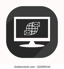 Internet e-mai, envelope lette, Globe. icon. vector design