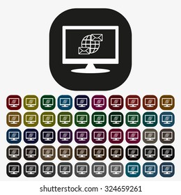 Internet e-mai, envelope lette, Globe. icon. vector design