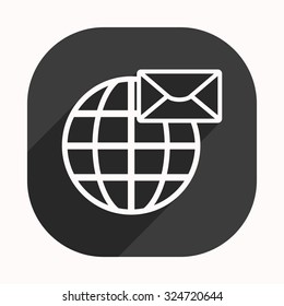 Internet e-mai, envelope lette, Globe. icon. vector design