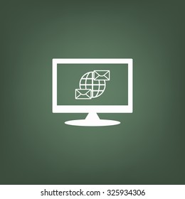 Internet e-mai, envelope lette, Globe. icon. vector design