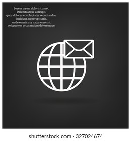 Internet e-mai, envelope lette, Globe. icon. vector design