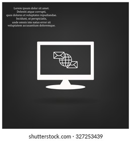 Internet e-mai, envelope lette, Globe. icon. vector design