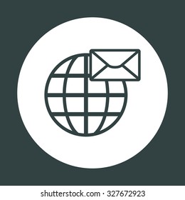 Internet e-mai, envelope lette, Globe. icon. vector design