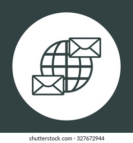 Internet e-mai, envelope lette, Globe. icon. vector design