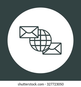Internet e-mai, envelope lette, Globe. icon. vector design