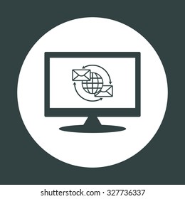 Internet e-mai, envelope lette, Globe. icon. vector design