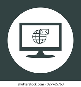 Internet e-mai, envelope lette, Globe. icon. vector design