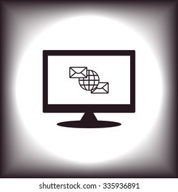 Internet e-mai, envelope lette, Globe. icon. vector design