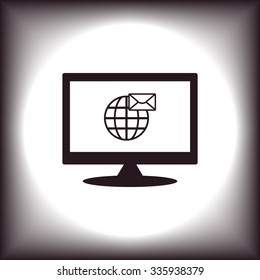 Internet e-mai, envelope lette, Globe. icon. vector design